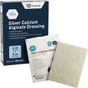 MED PRIDE Silver Calcium Alginate Wound Dressing, 10-Pack | Altamente assorbente, antiaderente, alghe marine, facile rimozione (4' x 5'''' Silver)