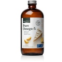 Forza naturale Pure Omega 3 - Olio di pesce liquido - Delicious Lemon Cake Flavor - Mercury Free, Caught Wild, Lab Tested - 1,326 mg Triglyceride EPA, DHA, & DPA - bottiglia di vetro da 16 Oz
