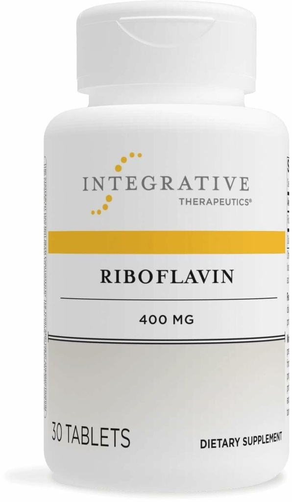 Integrative Therapeutics Riboflavin - Integratore di vitamina B2 per il supporto all'energia cellulare* - Supporta la vitalità e la produzione di globuli rossi* - Gluten-Free & Dairy-Free - 30 Count (30 Serve)