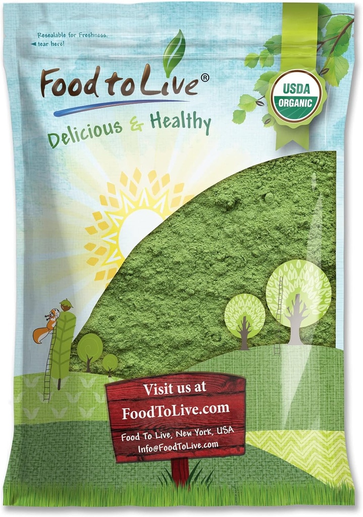Miscela di polvere SuperGreens Organic, 6 Pounds – Kale misto, Moringa, Spirulina, Polvere di Wheatgrass. Non OGM, Pure, Vegan, Bulk. Ricco di antiossidanti, clorofilla. Ottimo per Succhi, Smooti, Cuocere