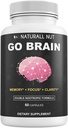 Go Brain doppio Nootropic Formula, Integratori del cervello per la memoria e le vitamine di messa a fuoco, Ginkgo Biloba, Dmae Supplemento, Bacopa Monnieri Supplemento, Vitamine di memoria Cervello per le donne e gli uomini