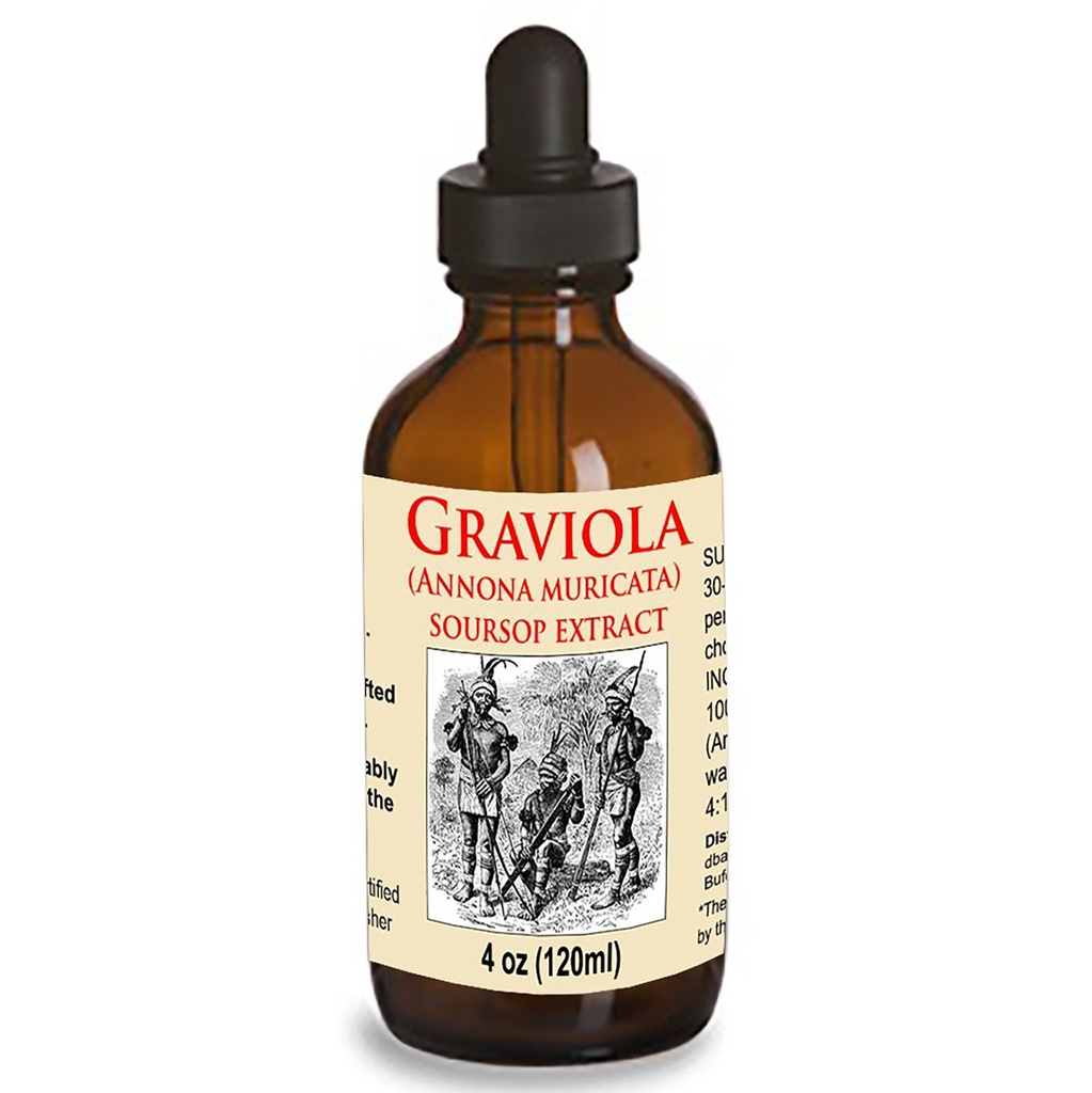 Estratto di soursop liquido di Graviola Organico 4 oz Tintura Wildcrafted (Annona Muricata) : Booster di sistema immunitario (4oz)