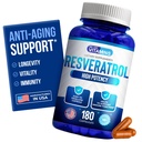 Ci piacciono le vitamine Resveratrolo 1000mg per porzione - 180 Easy to Swallow Veggie Capsule - Integratore Naturale Resveratrolo 1000mg - Integratore Antiossidante Aiuta il Supporto Anti-invecchiamento e Sistema Immune