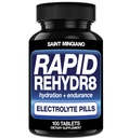 Rapid Rehydr8 Electrolyte Tablets 100 Capsules – Pillole di Idratazione Aiuto nella Prevenzione di Cramping e Supporta l'Eccedenza Muscolare e il Recupero - 100 Easy to Swallow Capsule