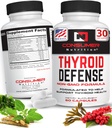 Supporto tiroide per le donne e gli uomini - Ashwagandha, Cayenne, Schisandra, & Kelp per la salute tiroide - Zinco, Vitamina B12 & Iodine Integratori per tiroide - Difesa tiroide 30 capsule