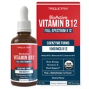 BioActive Vitamin B12 1000 mcg | Contiene 3 forme bioattive B12 Plus Methylfolate Cofactor - Methyl B12, Adenosyl B12 & Hydroxy B12 | Forma sublinguale, Cherry Flavor, Organic, Vegan (180 Servings)