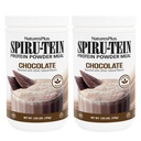 NaturesPlus SPIRU-TEIN, Cioccolato - 1.05 lbs, Confezione da 2 - Shake proteica a base vegetale - Non OGM, Vegetariano, Gluten Free - 34 Serve totali
