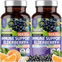 2 Pack N1N Premium 10 in 1 Integratore di Supporto Immune [10 Ingredienti Potenti] con Elderberry, Vitamina C, Zinco, Echinacea, Curcumina Turmerica, Aglio e Probiotici per Adulti, 120 Caps Veg