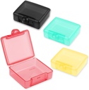 4 Pcs piccola scatola di pillole, organizzatore di pillole di viaggio Cute Proof Pocket Pill Case Mini contenitore di vitamina di medicina portatile di immagazzinamento di plastica trasparente Mini contenitori per i supplementi di olio di pesce della vitamina di viaggio
