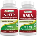 Migliori naturali 5-HTP (5-idrossitriptofano) 100 mg & GABA 750 mg