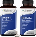 LifeSeasons Anxie-T con Rest-ZZZ - Supporta il sonno di Mood & Full Night - Tensione del muscolo naturale di Ease & Restlessness - 120 capsule