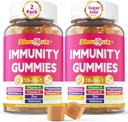 10-In-1 Gummie immunitarie con Multivitaminici, 100% Zinco Giornaliero, Vitamina C & D3 Integratore Immunità + Echinacea, Sambuco Elderberry, Turmerico, Magnesio, Supporto Immune, Salute complessiva, Zucchero Libero, 2 Confezione