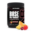 NutraBio Base Pre-Workout Polvere 200mg Caffiene, Sustain Energy, Focus, Endurance, Pump, Sugar Free, Clean Preworkout per Uomini e Donne - Beta Alanine, L-Tyrosine, 30 Serve - Fruit Punch