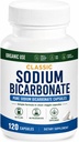 Bicarbonato di sodio classico 650mg naturale uso organico Pillole di polvere di bicarbonato di sodio Compresse di bicarbonato di sodio (caps) Alcalinità di acido di stomach 120caps