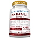 Approvato Anemiaprin Scienza - Ferro assorbente, Vitamina C - Gentle Su Stomach - 180 Capsule - 3 Mesi di Alimentazione - Non OGM, Vegan