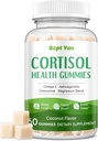 Integratori di Cortisol per Donne e Uomini Gummie con Phosphatidylserine, Magnesio, Ashwagandha, Vitamine, Cortisol Detox Gummie calme per il riposo Rilievo di stress, senza zucchero, 30 giorni di alimentazione vegana