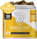 Integratori di olio di pesce del cane - 120 Omega 3 Fish Oil Dog Vitamine, Veterinaria Formulato Itching Relief per cani, Natural Omega 3 Fish Oil per cani, Dog Skin e Coat Supplement (Salmon Flavor)