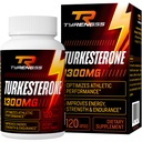 Testosterone Booster, supplemento di Turkesterone 1300mg Ultra ad alta resistenza (Ajuga Turkestanica estratto Std. to 20% testosterone), per prestazioni atletiche e massa muscolare, 120 capsule