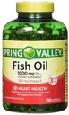 Valle di primavera tutto naturale Fish olio salute del cuore 1000 Mg/300 Mg Omega-3 200 morbido gel
