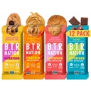 B.T.R. Nation Superfood Keto Protein Bar - Plant Based Vegan Protein | (12 Pack) Variety Pack | Cibo a basso contenuto di carboidrati, Calorie basse, senza glutine, senza zuccheri alcolici, potenziato con Superfoods