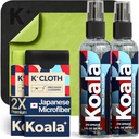 Kit di spruzzo per occhiali Koala Lens Cleaner | (2x) Bottiglia di detergente per occhiali + (2x) Cloth in microfibra | Occhiali, Schermo e Kit di pulizia della fotocamera | Made in USA (4 pezzi Set)