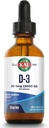 KAL Vitamina D3 2000 IU (50 mcg) DropIns - Liquid Vitamina D3 Gocce - Bone Forza e Integratore di Supporto Immune - Vegetariano, 60 giorni Garanzia, Circa 590 Serve, 1.8oz