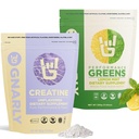 Gnarly Nutrition Creatine Powder, Non aromaed (16.05oz) e Gnarly Performance Greens Lemon Mint (11.64 oz)