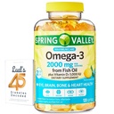 Spring Valley Omega-3 da Fish Oil 2000 mg per il cervello Bone & Heart Health Integratore alimentare Softgels, 120 Conte, Bundle con i 45 diabeti di Luall Decoded