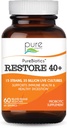 PURE ESSENCE LABS PureBiotics Restore 40+ Integratore Probiotico - Supporta Immune & Digestive Health - Dairy & Gluten Free - 15 Strains (35 miliardi di CTU) Adulti Probiotici Naturali (60 Caps)