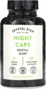 Crystal Star Night Caps Natural Sleep Aid Supplement (60 capsule) – Herbal Non-Habit Forming – Valerian Root, Kava & Passion Flower – Non-GMO