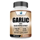 Aglio standard americano 2400mg per servire con estratto di frutta di pepe nero – Vegan, senza glutine, non OGM, 120 capsule, 40 porzioni