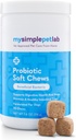 MySimplePetLab Dog Probiotics, 5-Strain Probiotic Blend, Salute Pet Chews, Supporta la salute digestiva, Funzione Gut, Sistema immunitario, Tasty Probiotic Soft Chews for Dogs, Supplemento giornaliero