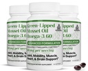 TURNER New Zealand Green Lipped Omega-3 Mussel Oil, 53x Alta Potenza con UAF1000 + Super Antiossidante. Nessun retrogusto Pesceso, 3 bottiglie, 180 Softgels