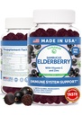 Lunakai USA Made Black Sambucus Elderberry Gummies for Adults & Kids with Vitamin C & Zinc - Supporto immunitario, Antiossidanti, Non OGM, 60 Gummies