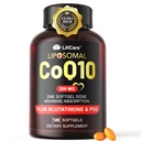 CoQ10-200mg-Softgels, 120 Serve Liposomal CoQ10 PQQ & Black Pepper Extract for Maximum Absorption - Ultra Ubiquinone Coenzyme Q10 Integratore Potente Antiossidante Supporti Hear-t & Energy Boost