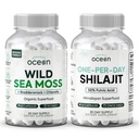 Organics Ocean Wild Sea Moss Capsules e One-per-Day Shilajit per Uomini e Donne - 100% Irish Sea Moss e Pure Shilajit Capsule - Supporto tiroide per donne e uomini