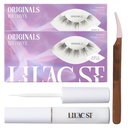 Lilac St - Originals Starter Kit - Include Natural Faux Eyelash Clusters (10mm & 12mm), Clear Lash Glue, & Lash Applicator - Leggero & Lifelike - Ultimi 10 giorni - Cruelty Free, Vegan - 20 Lashes