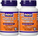 NOW Alimenti Vitamina D3 5000 Iu, 240-softgels (Pacchetto di 2)