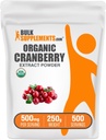 BulkSupplements.com Polvere di estratto di mirtillo organico - Polvere di aromatizzante di mirtillo organico, Fonte di Vaccinium Macrocarpon Fruit - Vegan & Gluten Free, 500mg per Serving, 250g (8.8 oz) (Pack of 1)