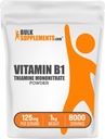 BulkSupplements.com Thiamine Mononitrate Powder - Vitamina B1 Polvere, Thiamine B1 Supplemento - B1 Vitamine, Gluten Free, 125 mg per porzione, 1kg (2.2 lbs) (Pacchetto di 1)