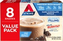 Atkins Gluten Free Protein-Rich Shake, Dark Chocolate Royale, Keto-Friendly, 8 Conte (Pack of 1)