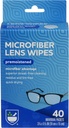 Pulitori a lente microfibra per la cura dell'occhio di Rite Aid, Premoistened, Individually Wrapped Packets - 40 Count | Asciugatura rapida, Anti-Streak Formula| Pulitori per la pulizia degli occhiali | Pulitore e panni per occhiali | Lens Wipes