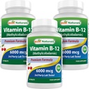 Best Naturals Vitamina B-12 come Methylcobalamin (metil B12), 6000 mcg 60 compresse sublinguali (60 conteggio (pacchetto di 3))
