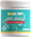 Detergente per cani — 120 Grooming Wipes W/Aloe Vera & Eucalyptus — Gentle 99% Water Pet Ear Wipes per Odor & Wax rimozione — Otic Dogs & Cats Ears Cleanser Itch-Free Pet Grooming forniture