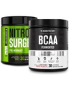 Jacked Factory Nitrosurge Pre-Workout in Green Apple & BCAA in Fruit Punch per la costruzione del muscolo e il recupero