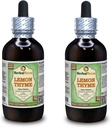 Timo di limone (Thymus x Citriodorus) Glycerite, Estratto di liquido privo di alcool di erbe secche organico (Nome: HerbalTerra, Proudly Made in USA) 2x4 fl.oz (2x120 ml)