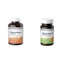 American Health Papaya Digestive Enzyme Chewable Tablets Bundle - Originale 600 Conte e con Chlorophyll 100 Conte