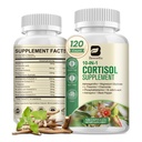 Integratori di Cortisol per Uomini Donne, Detox Cortisol 10 in-1 con Ashwagandha, Magnesio, L-teanina, Livelli di Cortisol Equilibrati, Supporto Notturno e Calma, 120 Capsule Vegani