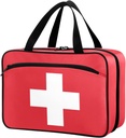 Naanle Pill Organizer Borsa da viaggio Pillola di Medicina dell'Organizzatore Home Storage Bag per integratori di vitamina, White Cross Empty Red First Aid Bag for Car Camping, 1.0 Count