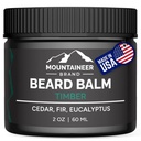 Balm del cuscinetto naturale del marchio Mountaineer con accenti di timber | Ispirati dalla natura | Butter del cuscinetto per gli uomini | Lasciare in Condidtioner | Hydrates, Softens e Tames | Made in West Virginia | 2oz